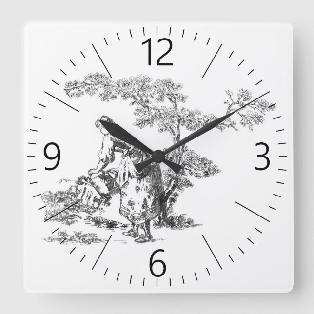 Reloj Cuadrado Ancient rural artwork (Anverso)