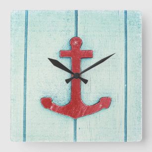 Reloj Cuadrado Ancla Décor