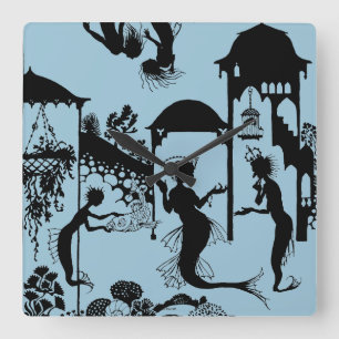 Reloj Cuadrado Andersen: Silueta de little mermaid