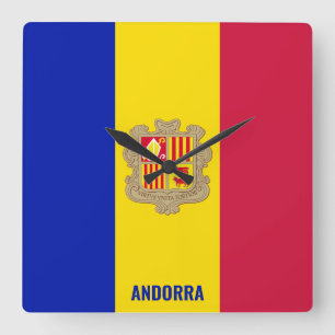 Reloj Cuadrado Andorra National Flag Patriotic