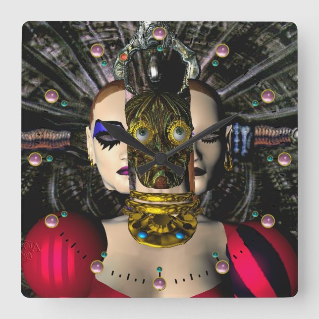 Reloj Cuadrado ANDROID XENIA SPACESHIP PILOT Science Fiction (Anverso)