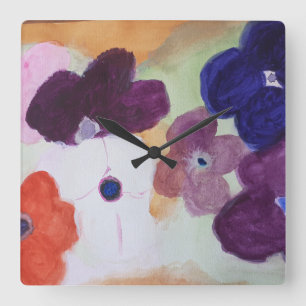 Reloj Cuadrado Anemone Spring Flowers