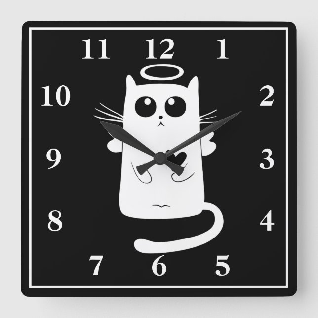 Reloj Cuadrado Angel Cat (Anverso)