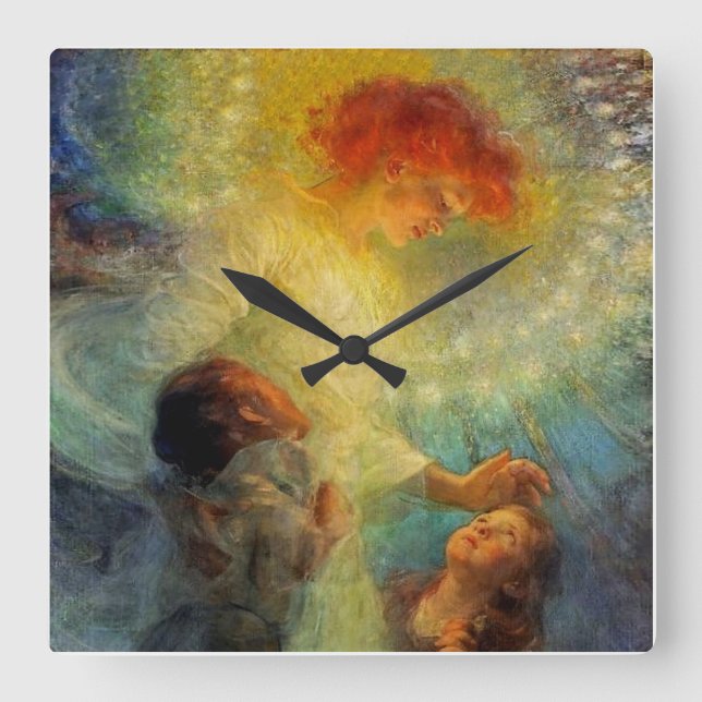 Reloj Cuadrado “Ángel de la Guarda” de Franz Dvorak (Anverso)