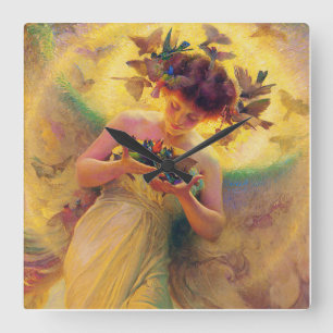 Reloj Cuadrado "Ángel de las aves" por Franz Dvorak