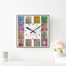 Angel Photo Collage Love Family Wanduhr