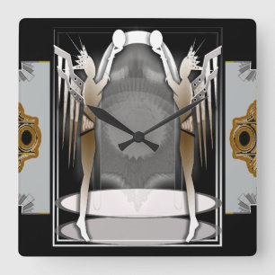 Reloj Cuadrado ángeles del deco