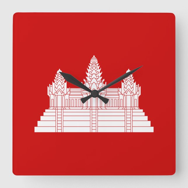 Reloj Cuadrado Angkor Wat Ver.2.0. Templo Khmer (Anverso)