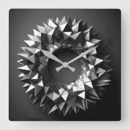 Reloj Cuadrado anillo abstracto con pirámides irregulares