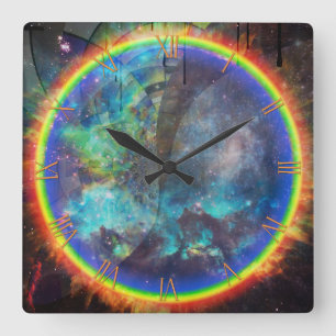 Reloj Cuadrado Anillo de fuego en el espacio