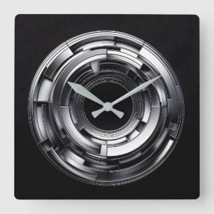 Reloj Cuadrado anillos de plata