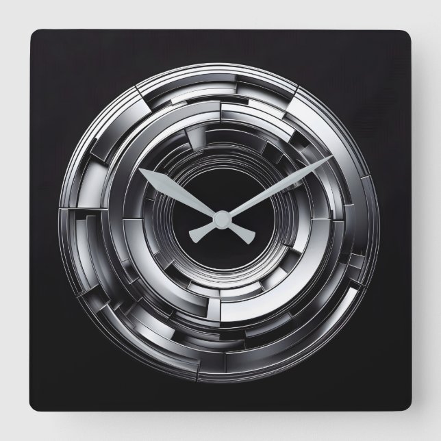 Reloj Cuadrado anillos de plata (Anverso)
