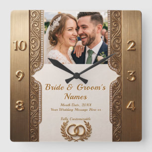 Reloj Cuadrado Anillos de regalo de boda de lujo personalizados y