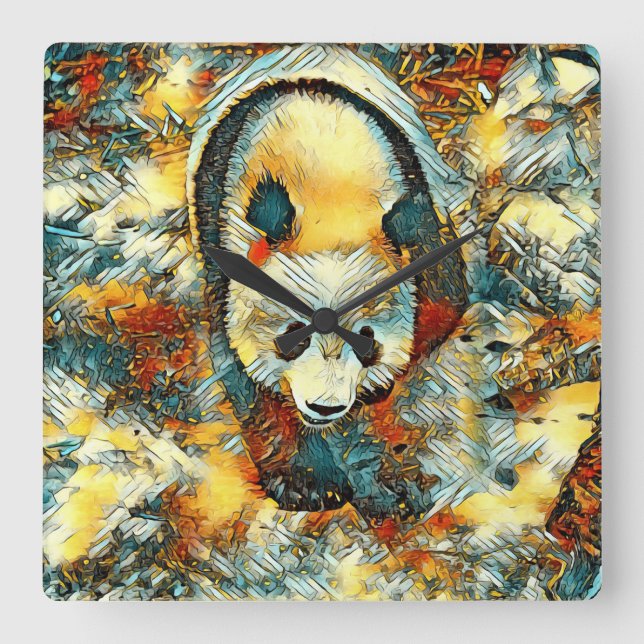 Reloj Cuadrado AnimalArt_Panda_006 (Anverso)