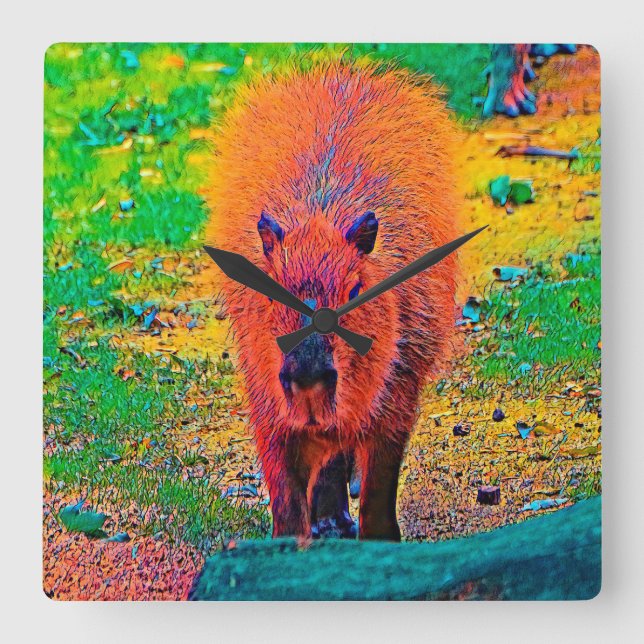 Reloj Cuadrado AnimalColor_Capybara_011 (Anverso)