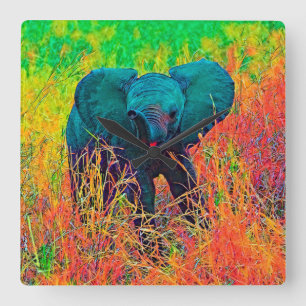 Reloj Cuadrado AnimalColor_Elephant_002