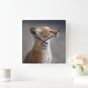 Reloj Cuadrado Animales de bebé más afectados Retrato de Baby F