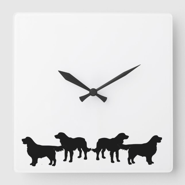 Reloj Cuadrado Animales de mascota del perro del golden retriever (Anverso)