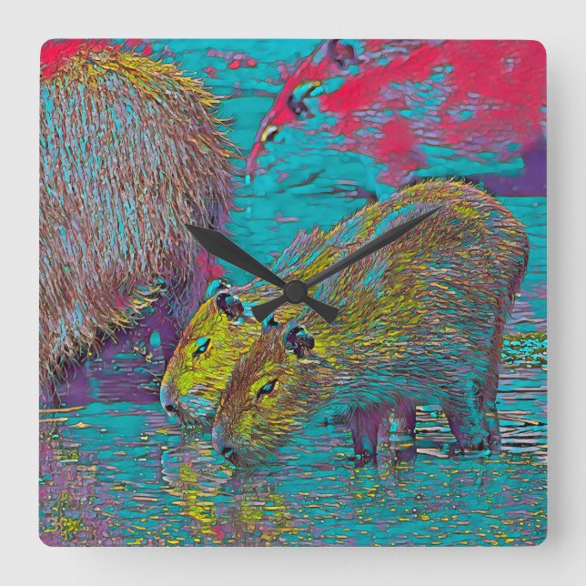 Reloj Cuadrado AnimalMix_Capybara_005 (Anverso)