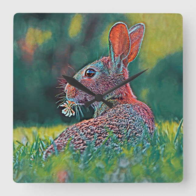 Reloj Cuadrado AnimalMix_Rabbit_048 (Anverso)