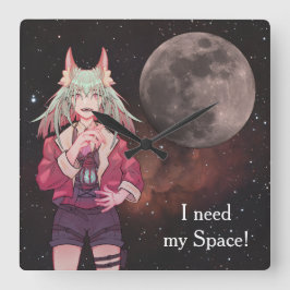 Reloj Cuadrado Anime, full moon, Nebula