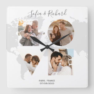Reloj Cuadrado Aniversario Boda Regalo Navidades Fotos de amor