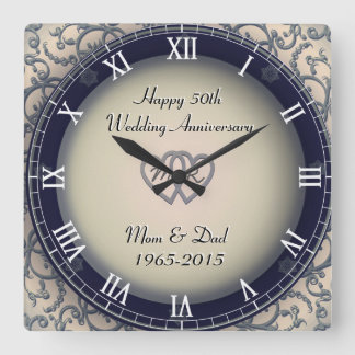 Reloj Cuadrado Aniversario del Boda Ornamental