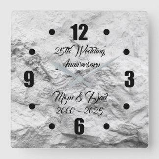 Reloj Cuadrado Aniversario del Boda Silver Rock 25