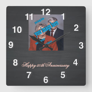 Reloj Cuadrado Aniversario del Cartel Rústico