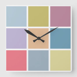 Reloj Cuadrado Ann Arbor Pastel Chalk Squares