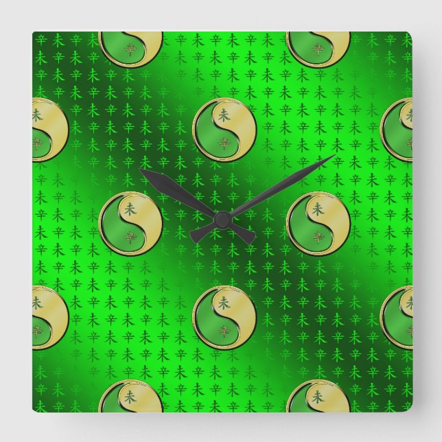 Reloj Cuadrado Año de la cabra Metalizado (Anverso)