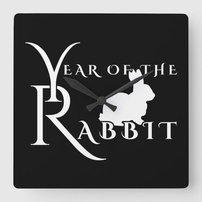 Reloj Cuadrado Año del conejo (Anverso)