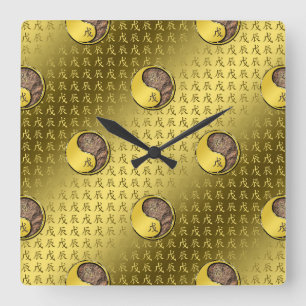 Reloj Cuadrado Año del Dragón de la Tierra