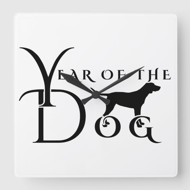Reloj Cuadrado Año del perro (Anverso)