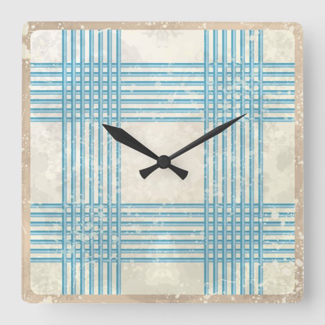 Reloj Cuadrado Antecedentes retro abstractos (Anverso)
