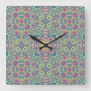 Reloj Cuadrado Antecedentes vintage abstractos