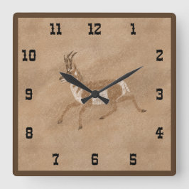 Reloj Cuadrado Antelope de Pronghorn en el Suroeste