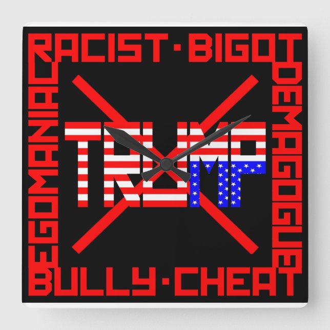 Reloj Cuadrado Anti Trump (Anverso)