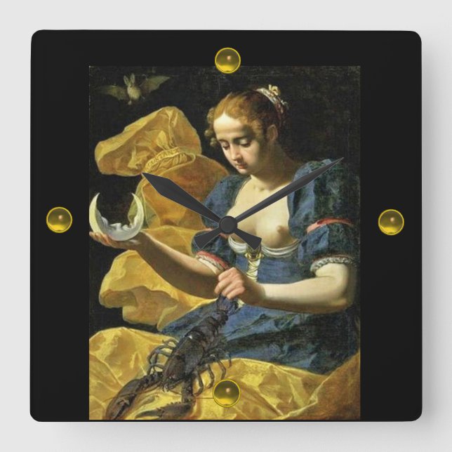 RELOJ CUADRADO ANTIGUA RENAISSANCE TAROTS 18 /LA LUNA (Anverso)