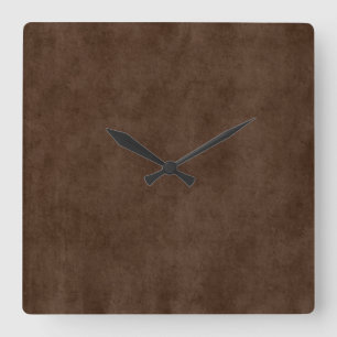 Reloj Cuadrado Antigüedad del pergamino de Brown oscuro del caf