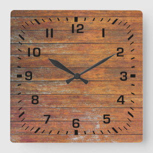 Reloj Cuadrado Antiguo piso de madera de imitación de Faux Weathe
