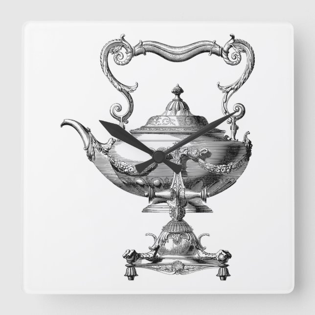 Reloj Cuadrado Antiguo Tea Kettle (Anverso)