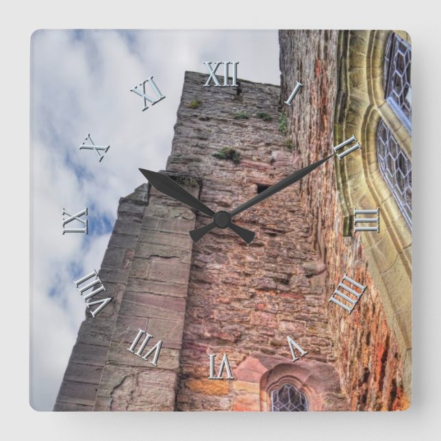 Reloj Cuadrado Antiguos lugares históricos, ruinas de castillo de (Anverso)