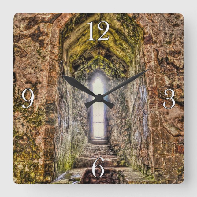 Reloj Cuadrado Antiguos lugares históricos, ruinas de castillo de (Anverso)