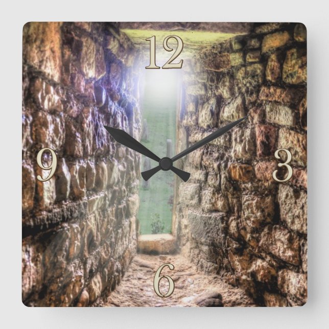 Reloj Cuadrado Antiguos lugares históricos, ruinas de castillo de (Anverso)