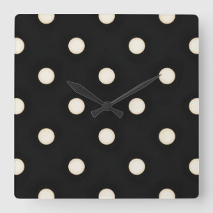 Reloj Cuadrado Antiguos puntos de la Polka Blanca con problemas d