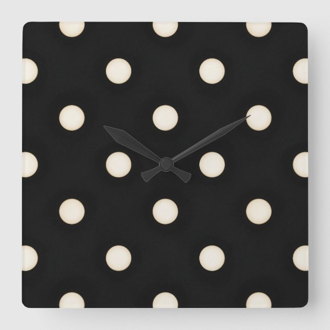 Reloj Cuadrado Antiguos puntos de la Polka Blanca con problemas d (Anverso)