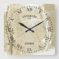 Antique Distressed Roman Face London Wall Clock