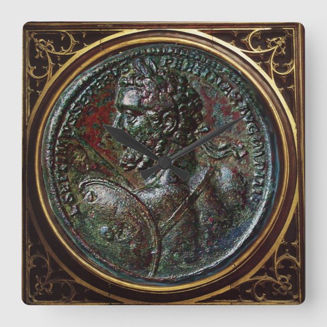 RELOJ CUADRADO ANTIQUE ROMAN BRONZE MEDALLION SEPTIMUS SEVERO (Anverso)