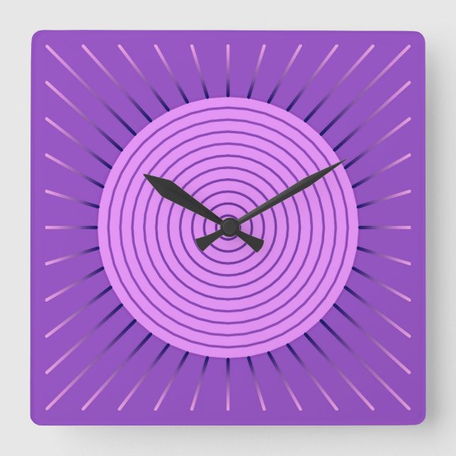 Reloj Cuadrado Aparición geométrica moderna - Ametista púrpura (Anverso)